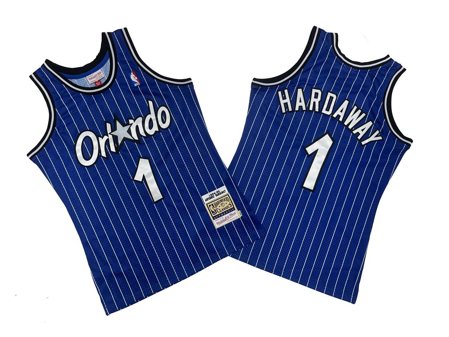 Men Orlando Magic #1 Hardaway Blue Throwback NBA Jersey